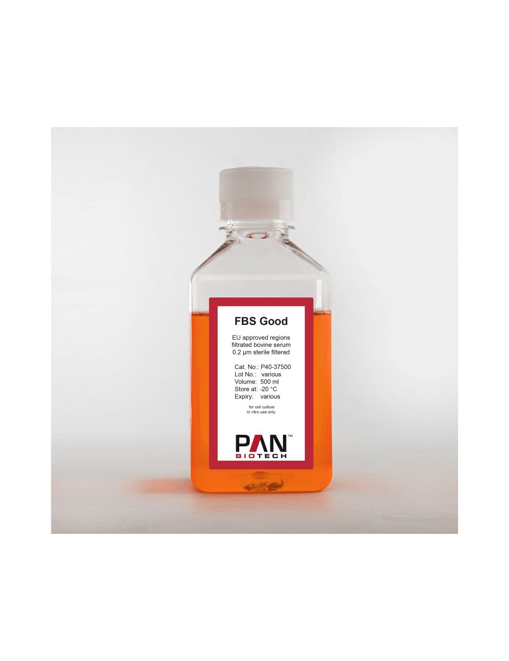 P40-37500-FBS Good, EU approved regions, filtrated bovine serum 500 ml 0.2 µm sterile filtered