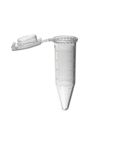 Tubo de centrífuga, 5 ml, tapa abatible, cónico, natural - tipo Eppendorf