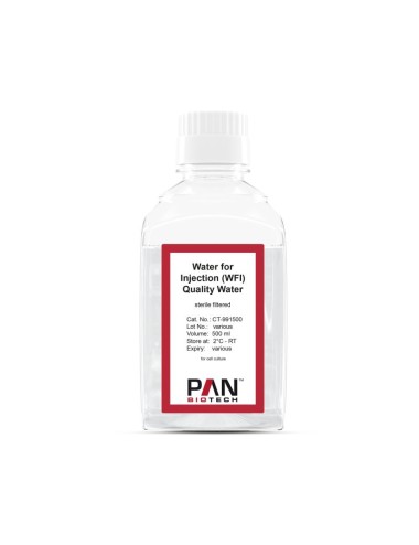 Water for Injection (WFI) Quality Water. according to WFI specifications (EP. USP) (1 botella de 500 ml)