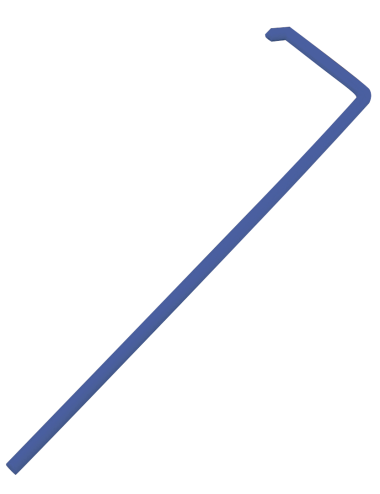spátula en forma de L, PS (estéril), azul