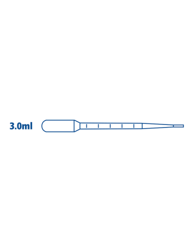 Pipeta Pasteur de punta fina de 3 ml