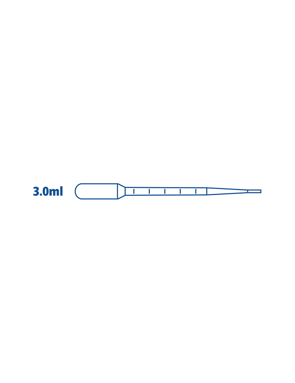 Pipeta Pasteur de punta fina de 3 ml