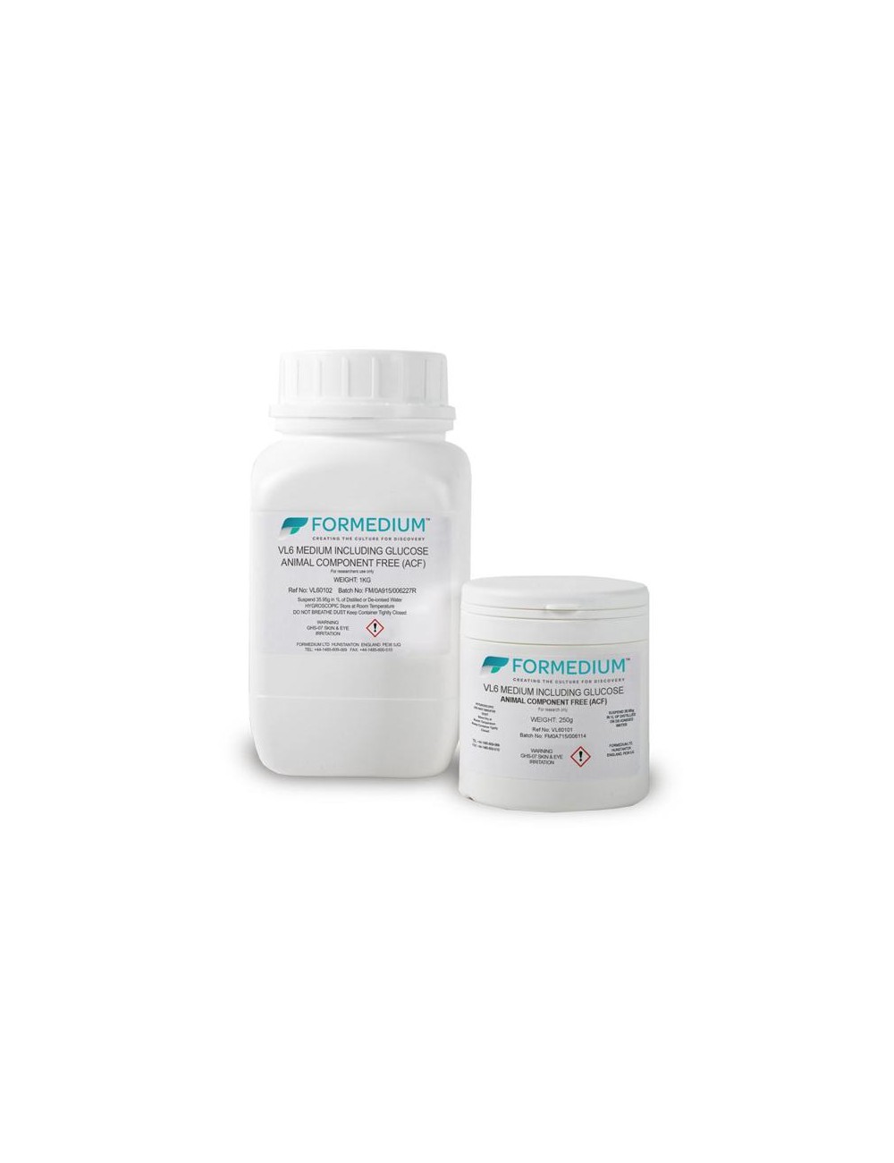 Medio VL6 con glucosa libre de componentes animales para cultivo celular