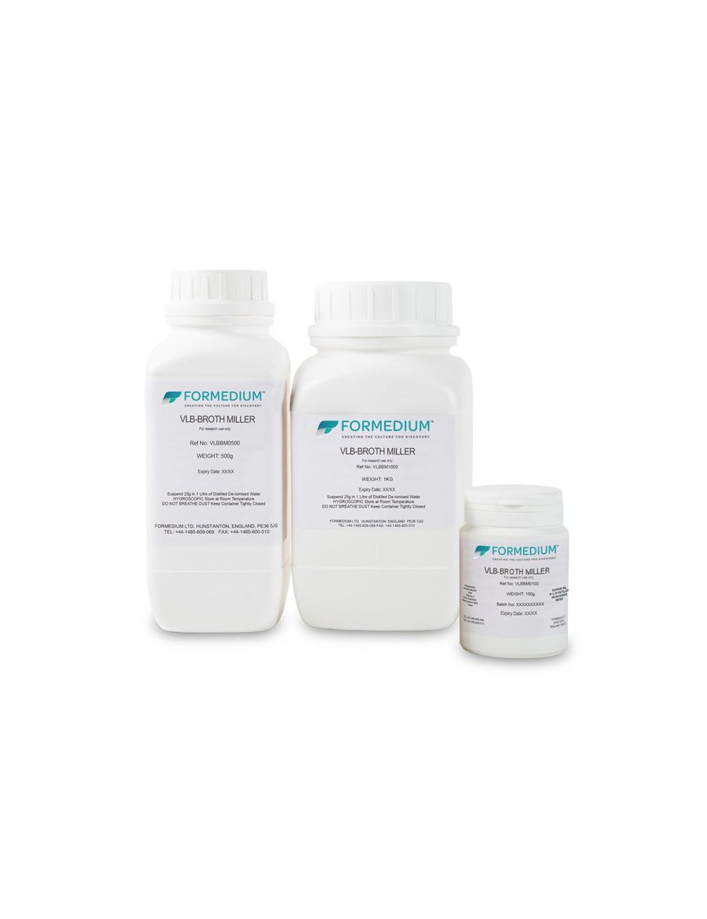 VLB Broth Miller vegetal para cultivo de E. coli con alta salinidad