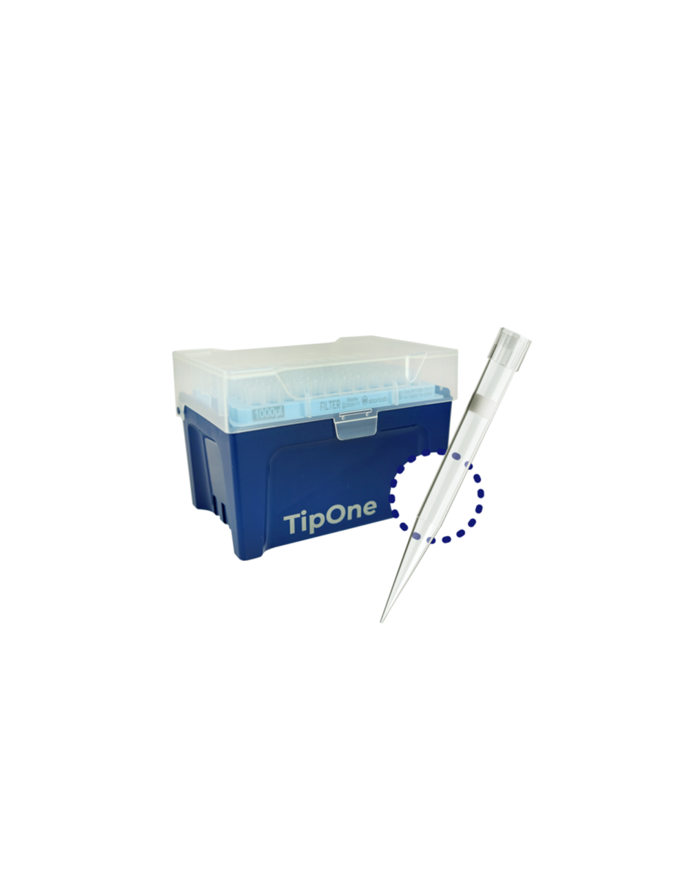 Punta con filtro TipOne® de 1.000 µl, incolora, en gradilla (estéril)
