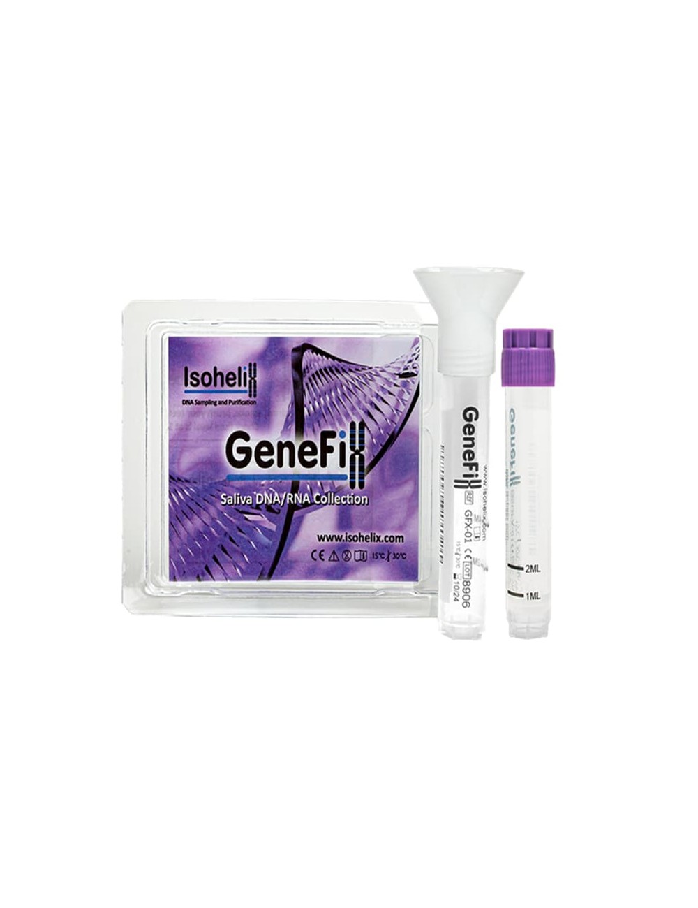 50 x GFX Saliva Collectors (Includes funnel, tube filled with 1ml stabilization buffer, cap & instruction manual)
