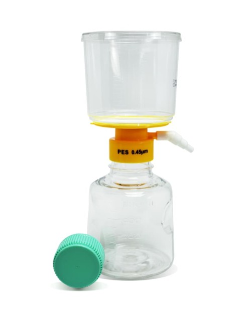 Unidad de filtración con tapón de botella, completamente montada, 0,45 µm, 500 ml
12 Unidades