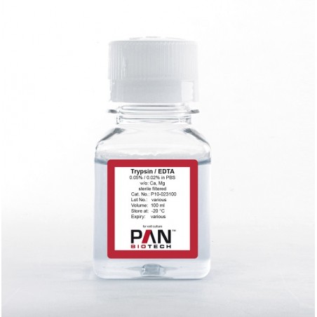 P10-023100   Trypsin 0,05 %/EDTA 0,02 % in PBS, w/o: Ca2+ and Mg2+ -  (100 ml)