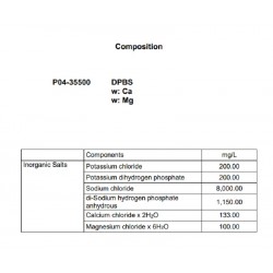 DPBS con Ca y Mg  500 ml / Guardar a +2°C - RT